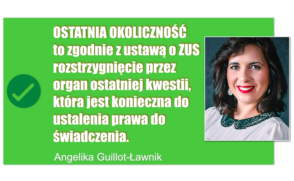 ostatnia okoliczność w prawie ubezpieczeń społecznych - Angelika Guillot-Ławnik
